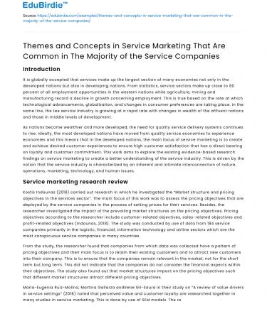 Common Themes in Service Marketing for Most Companies