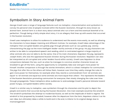 Symbolism in Story Animal Farm