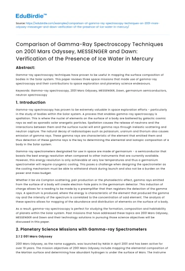 Gamma-Ray Spectroscopy Techniques on Mars Odyssey, MESSENGER, and Dawn