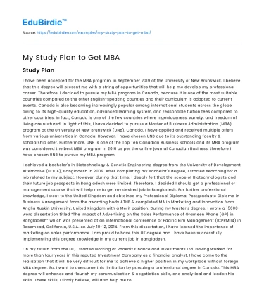 My Study Plan to Get MBA