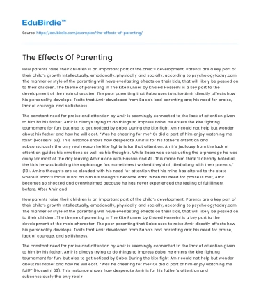 The Effects Of Parenting