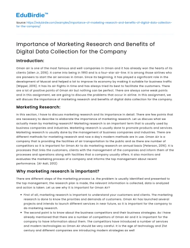 Benefits of Marketing Research and Digital Data Collection for Companies