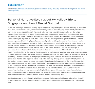 Holiday Trip to Singapore: My Near Miss with Getting Lost