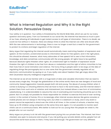 Importance of Internet Regulation