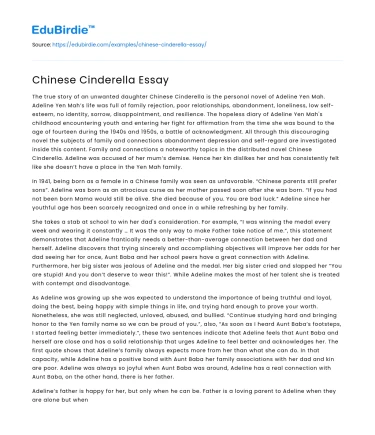 Chinese Cinderella Essay