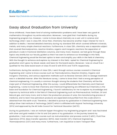 Essay about Graduation from University