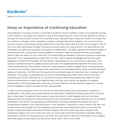 Essay on Importance of Continuing Education