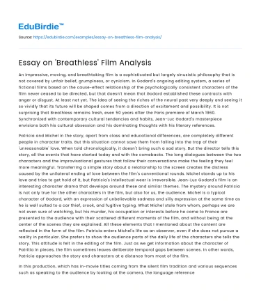 Analyzing Cinematic Innovation in ‘Breathless’