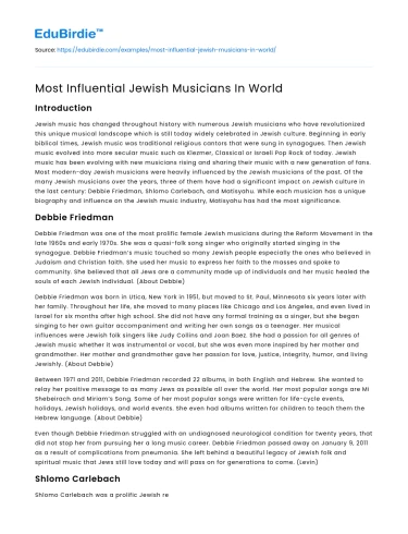 Most Influential Jewish Musicians In World