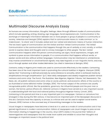 Multimodal Discourse Analysis Essay