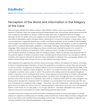 Perception of the World and Information in the Allegory of the Cave