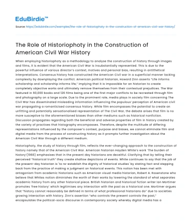 Historiophoty in American Civil War History