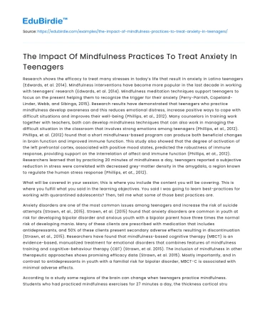 Mindfulness Techniques for Alleviating Teen Anxiety