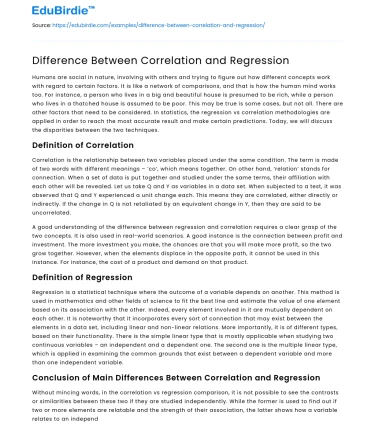 Difference Between Correlation and Regression