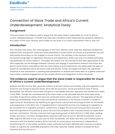 Slave Trade’s Impact on Africa’s Underdevelopment