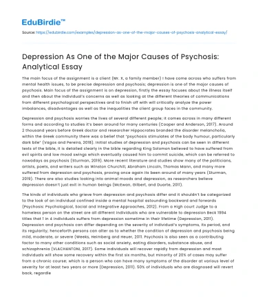 Depression’s Role in Triggering Psychosis