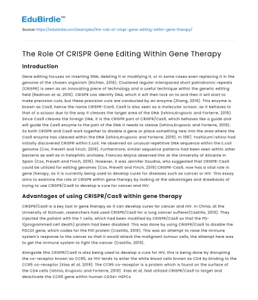The Role Of CRISPR Gene Editing Within Gene Therapy