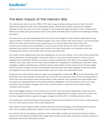 The Main Impact of The Vietnam War