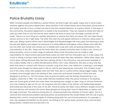 Police Brutality Essay
