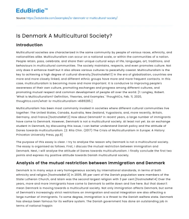 Is Denmark A Multicultural Society?