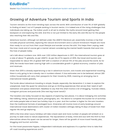 Growing of Adventure Tourism and Sports in India