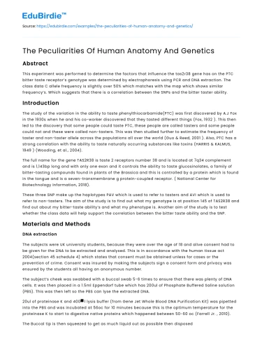 The Peculiarities Of Human Anatomy And Genetics