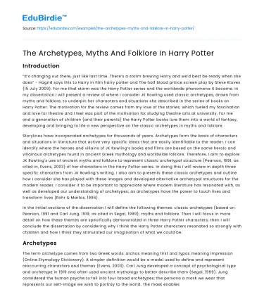 The Archetypes, Myths And Folklore In Harry Potter