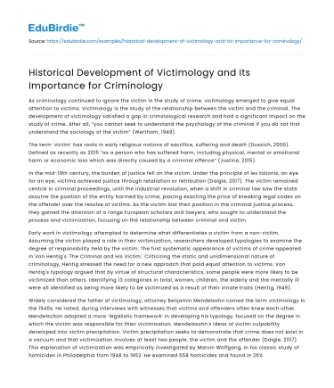 The Importance of Victimology in Criminology