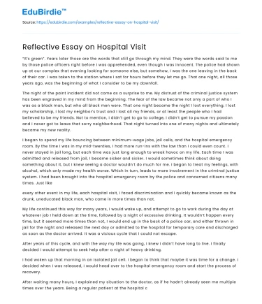 Reflective Essay on Hospital Visit