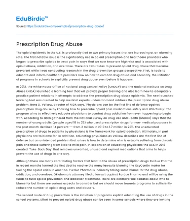 Prescription Drug Abuse