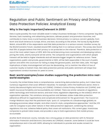 Privacy Regulations and Public Sentiment in Data Protection Policies