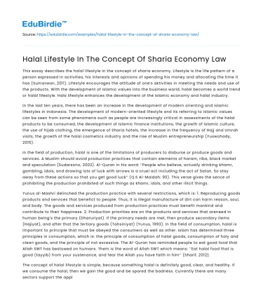 Halal Lifestyle In The Concept Of Sharia Economy Law