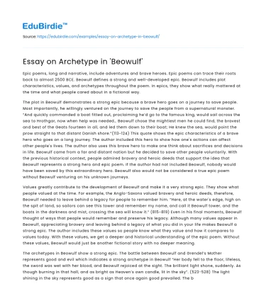 Essay on Archetype in ‘Beowulf’