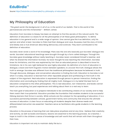 My Philosophy of Education