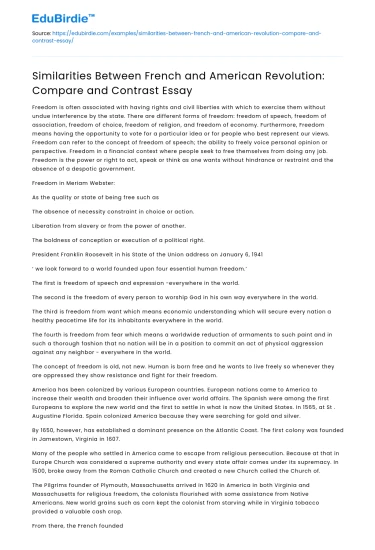 French & American Revolutions: Compare & Contrast Essay