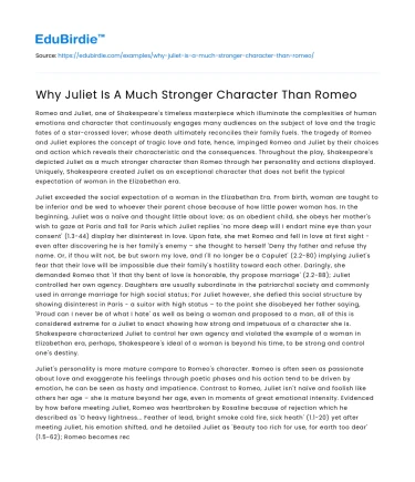 Why Juliet Is A Much Stronger Character Than Romeo