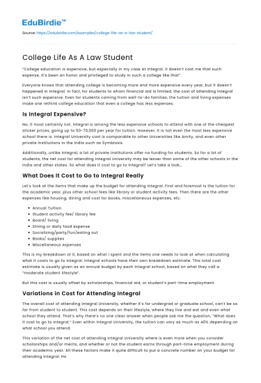 The Dynamics of Law School Life