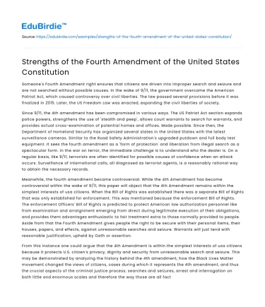 The Merits of the Fourth Amendment