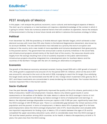 PEST Analysis of Mexico