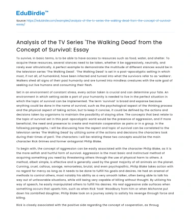 Survival analysis of ‘The Walking Dead’ TV series