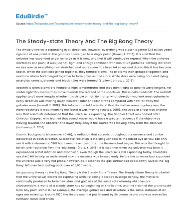 The Steady-state Theory And The Big Bang Theory