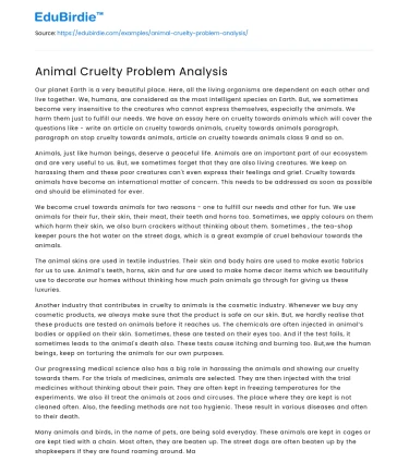 Animal Cruelty Problem Analysis