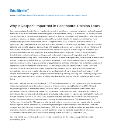 Why Is Respect Important in Healthcare: Opinion Essay