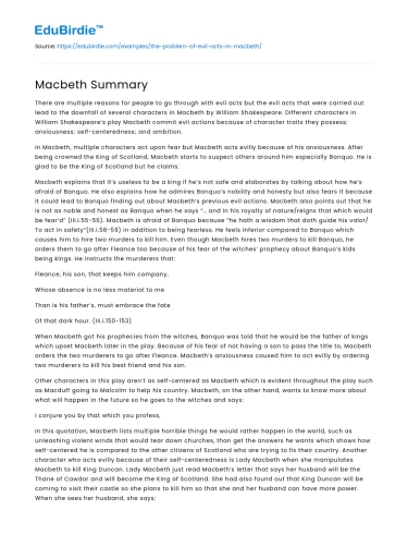 Macbeth Summary