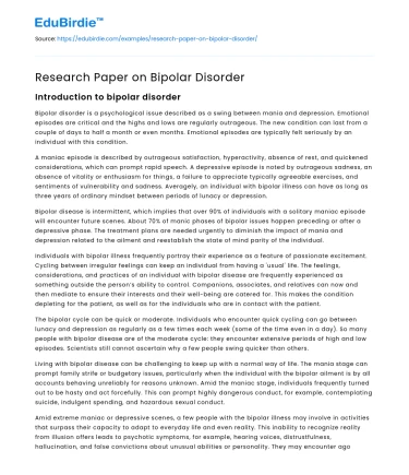 The Complexities of Bipolar Disorder