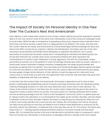 Society’s Impact on Personal Identity in Literature