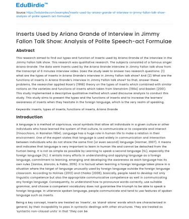 Ariana Grande’s Interview on Jimmy Fallon: Analysis of Polite Speech