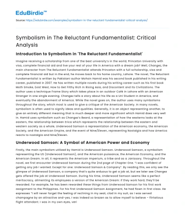 Symbolism in The Reluctant Fundamentalist: Critical Analysis