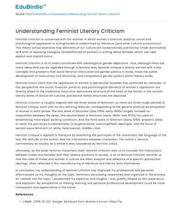 Understanding Feminist Literary Criticism