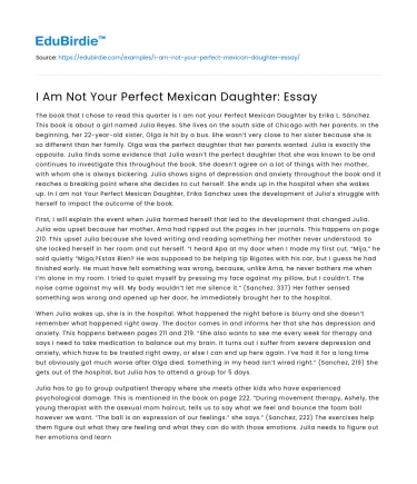 I Am Not Your Perfect Mexican Daughter: Essay